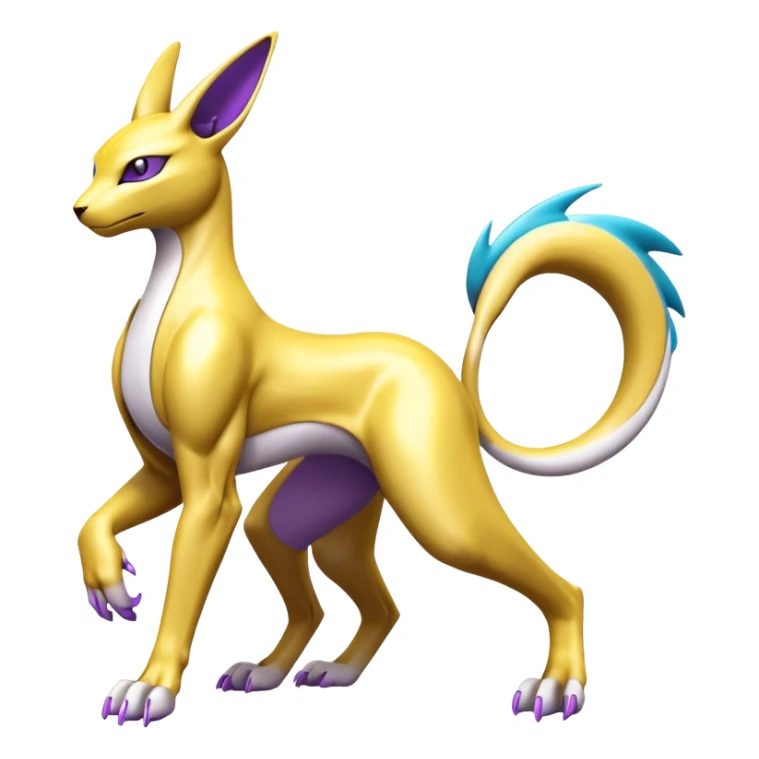 Colorful Shiny Futuristic Mewtwo-Renamon-Anubis full body sticker