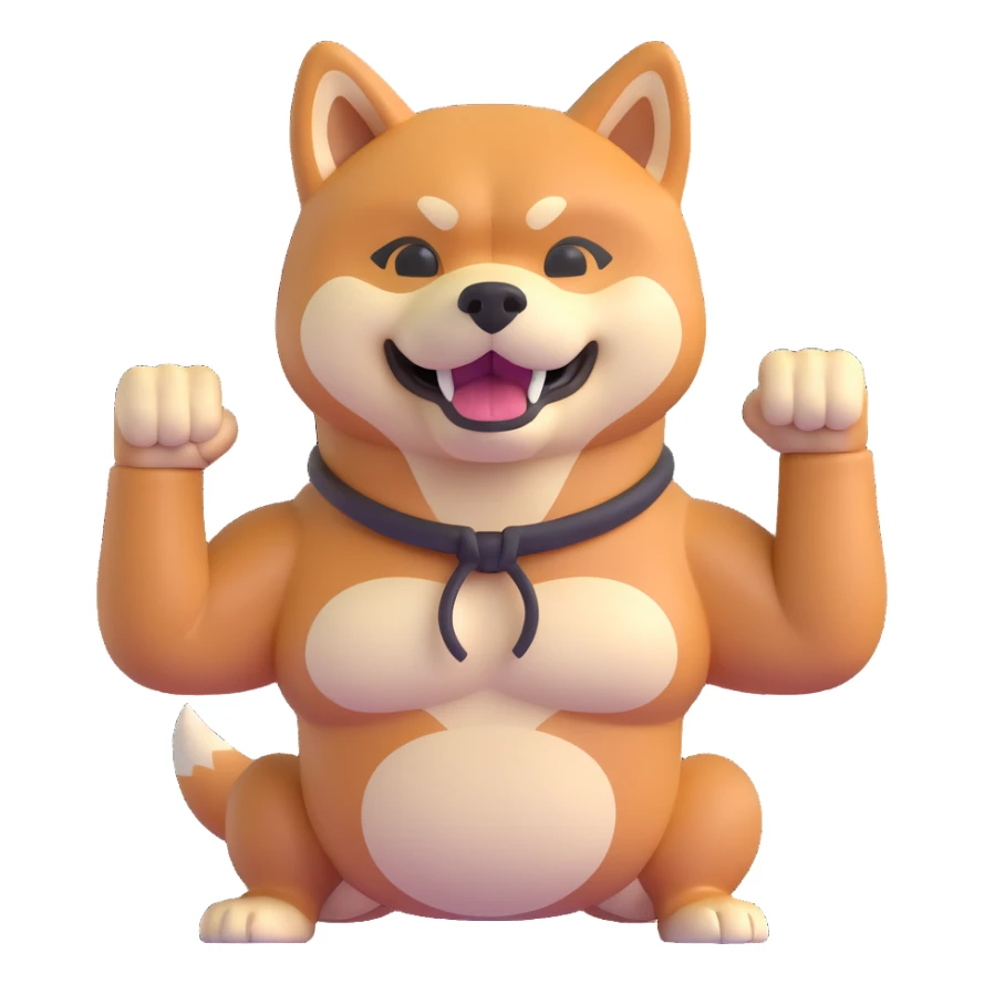 shiba inu showing muscles sticker