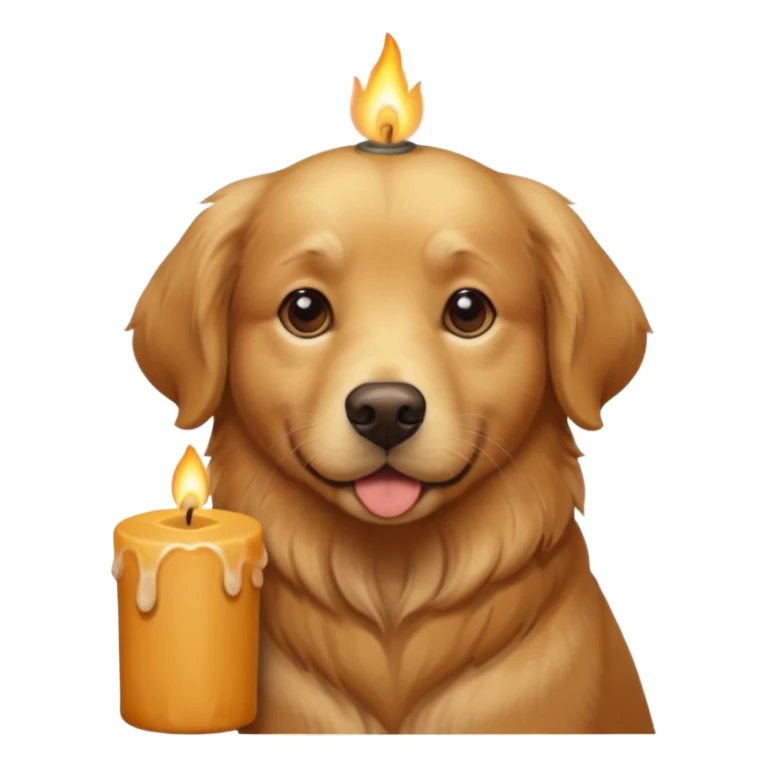 dog holding a lit aromatic candle in hand sticker