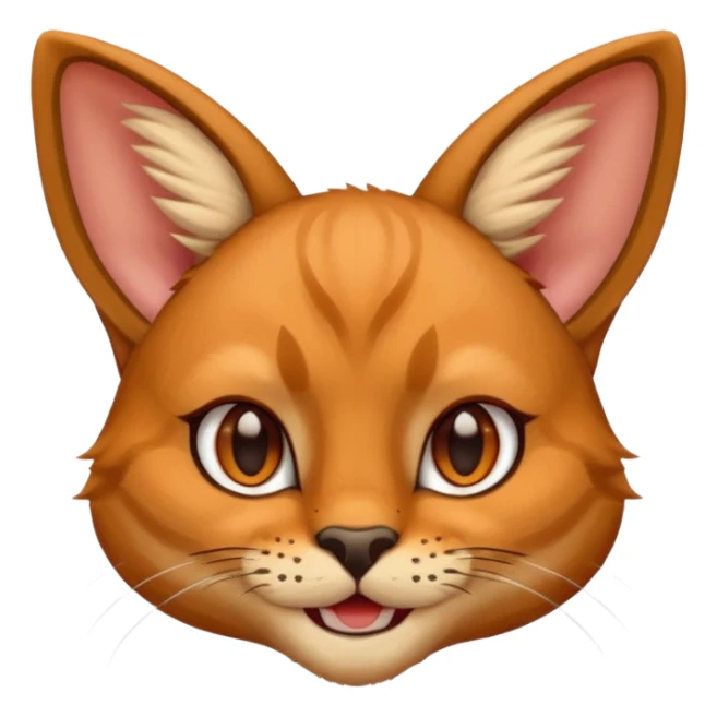 Caracal cat as a Android style emoji reference: 😺 sticker