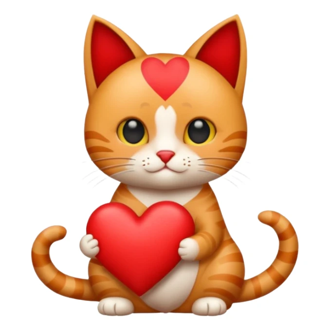 creame un gatito con un corazon sticker