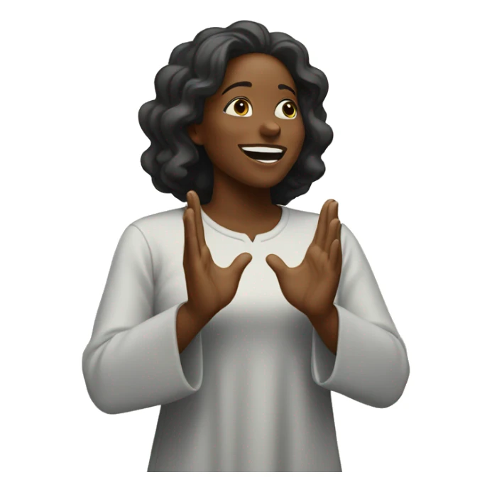 Black woman praising God sticker
