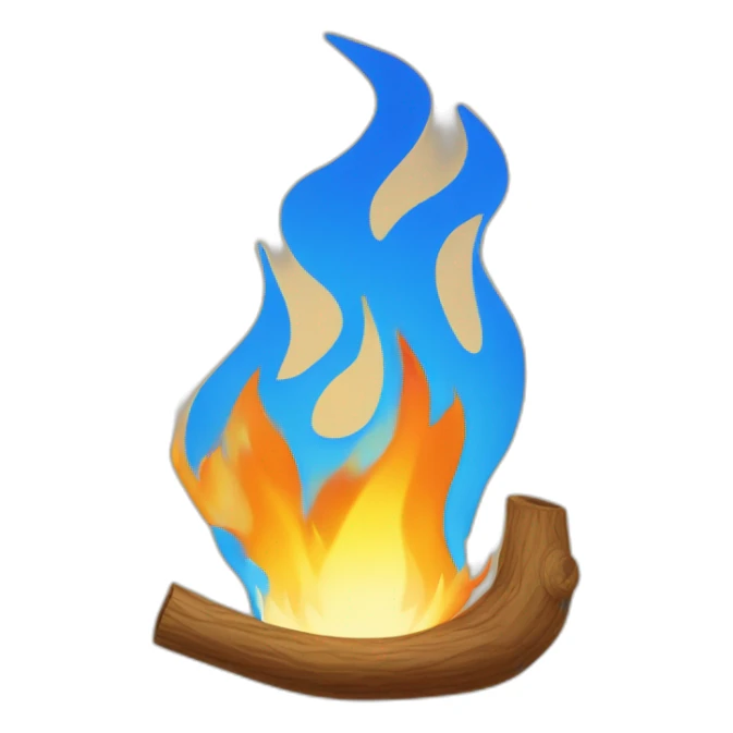 Une flamme bleu sur un feu de camp sticker