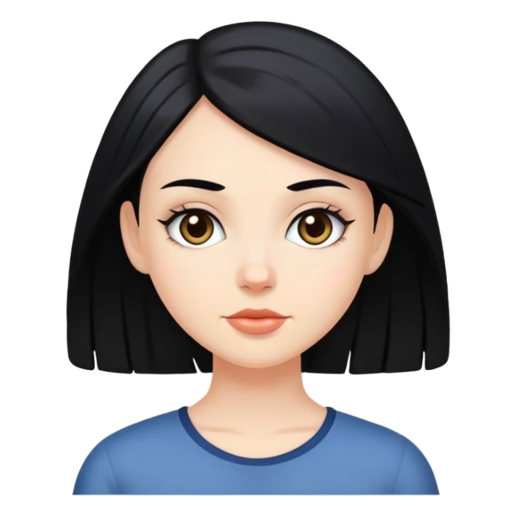 white girl with black hair sticker