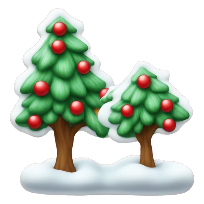 Árbol de Navidad con decoraciones en blanco y rojo sticker