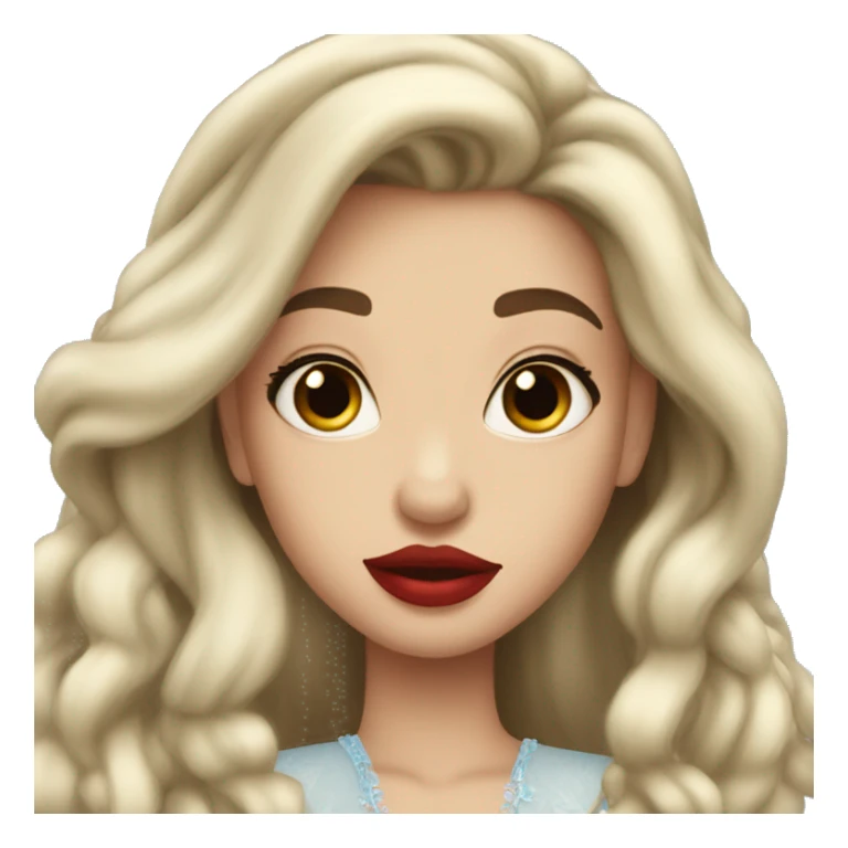 Disney Princess Long hair red lips sticker