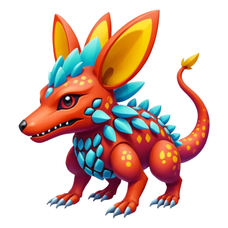  exotic colorful Protogen-Fakémon-Pokémon-Vernid-creature sticker