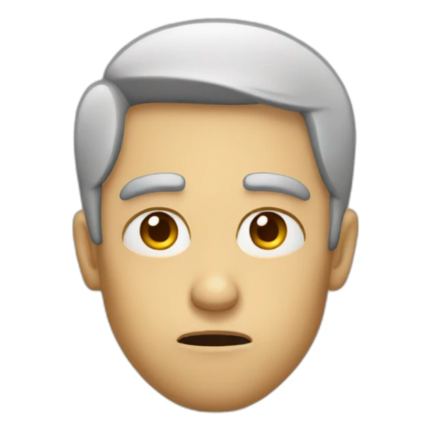 Raised eyebrows frowning mouth emoji sticker