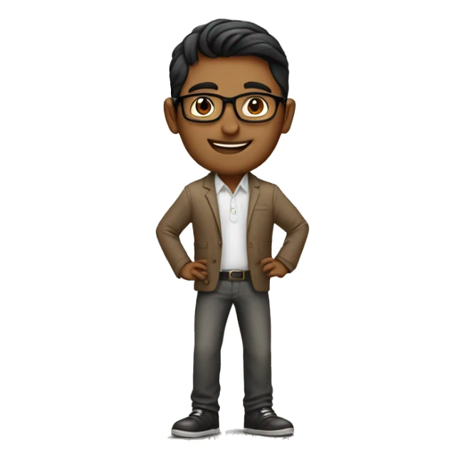 an it guy in love with tech, indian short height wear glasses, mid 30s sticker