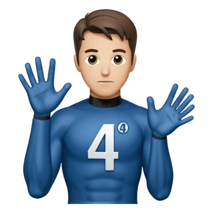 reed richards from fantastic four with the number 4 on chest sticker