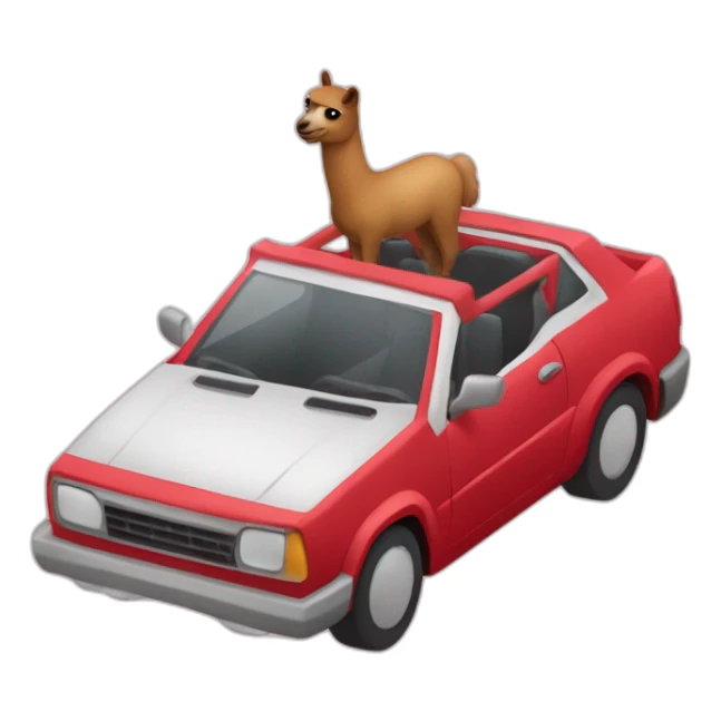 Lama dans une voiture de sport sticker