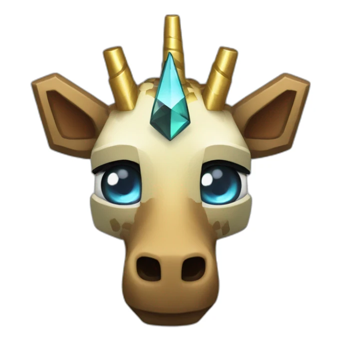 Minecraft Black Jiraffe Head With Diamond Unicorn Horn and Lazer Eyes sticker