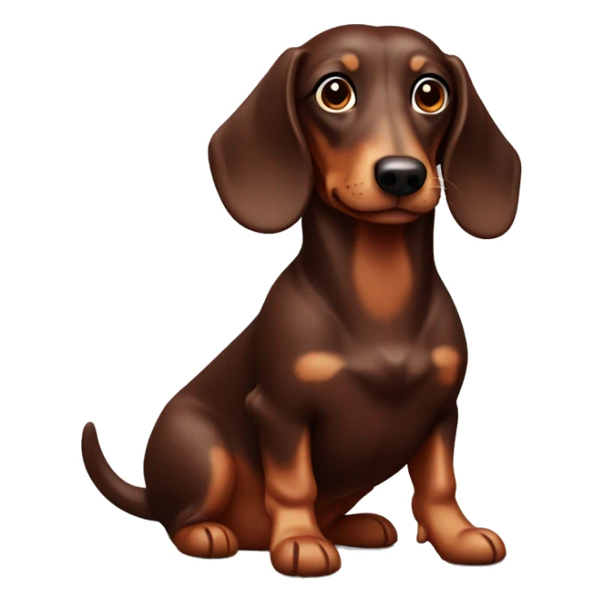 Chocolate and tan sausage dog  sticker