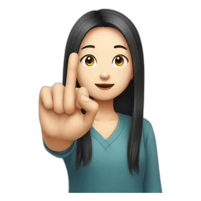 index finger of chinese girl sticker
