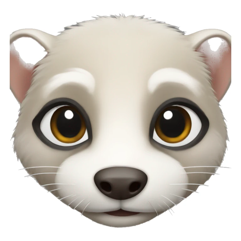 Realistic male ferret with grey fur and kind eyes  sticker