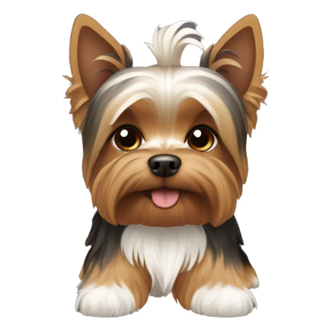 Brown and white yorkie sticker