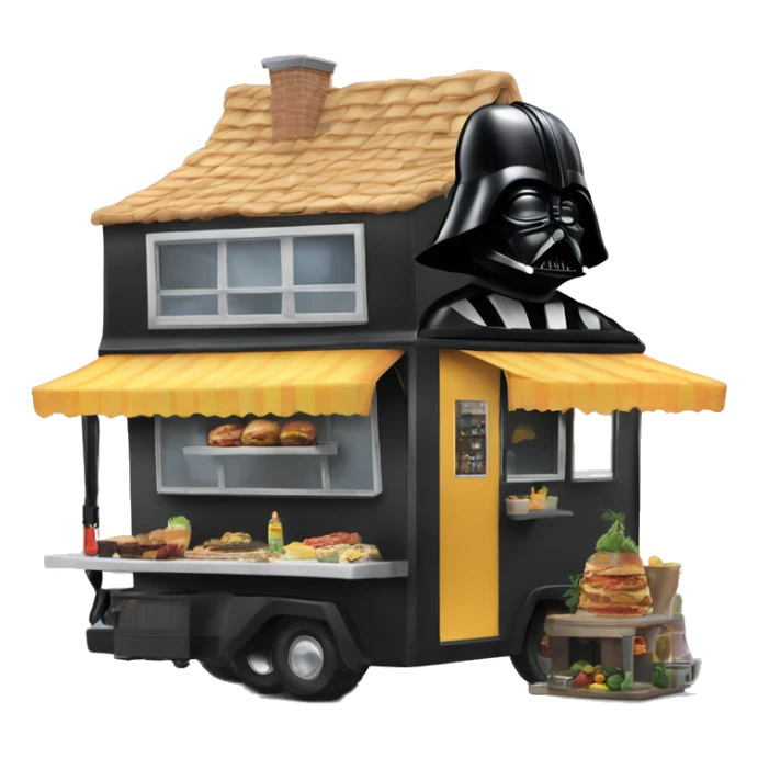 Realistic Darth Vader’s  dream house built food truck  sticker