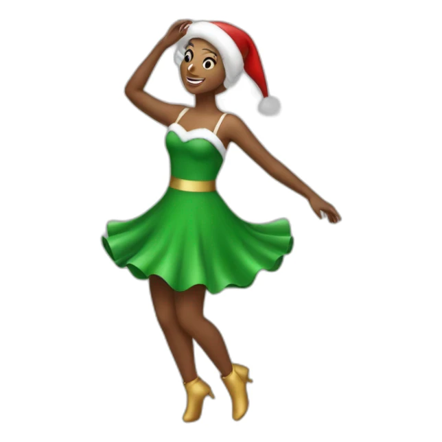 full body dancing christmas girl sticker