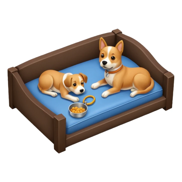 Goals:
1) Isometric view
2) Physically realistic portrayed in a way that would be expected to the average person
3) Avoid anything that could be considered offensive, even 2%

---
Now generate an image to represent a list to buy items for a dog. Items include: 1 Kennel,1 bowl, 1 bed, 1 leash, etc sticker