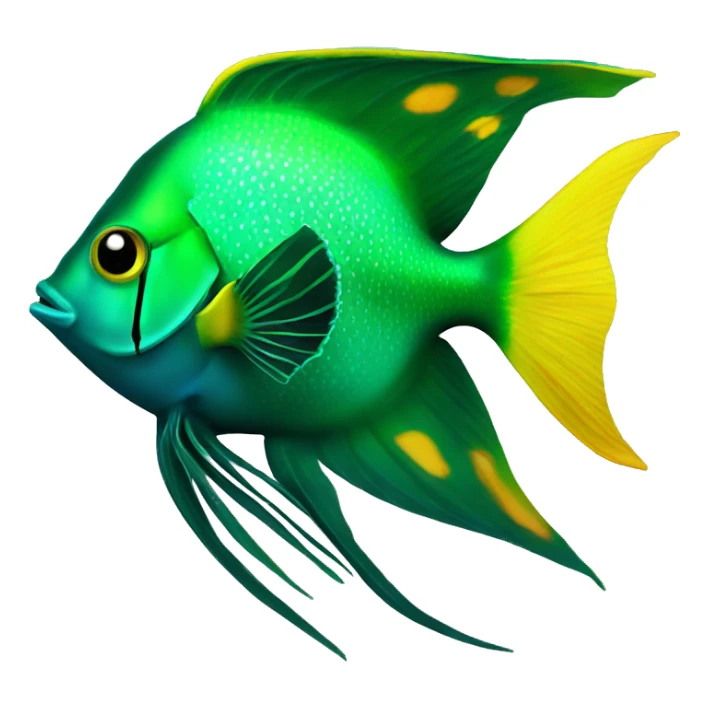 Majestic emerald green angel fish  sticker