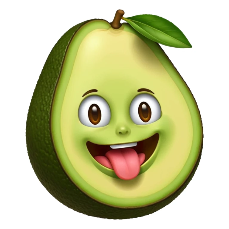 avocado with its tongue sticking out sticker