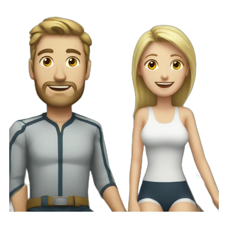 White Man and white women on a boat sticker