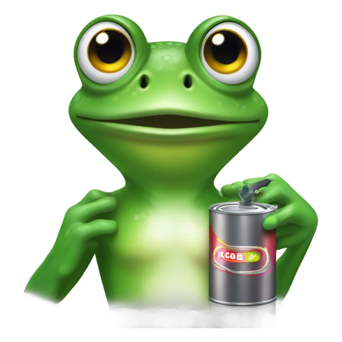 Gorgeous female Frog with a can of spray paint  sticker