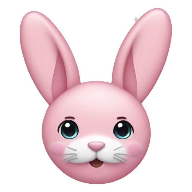 Pastel pink heart emoji with bunny ears sticker