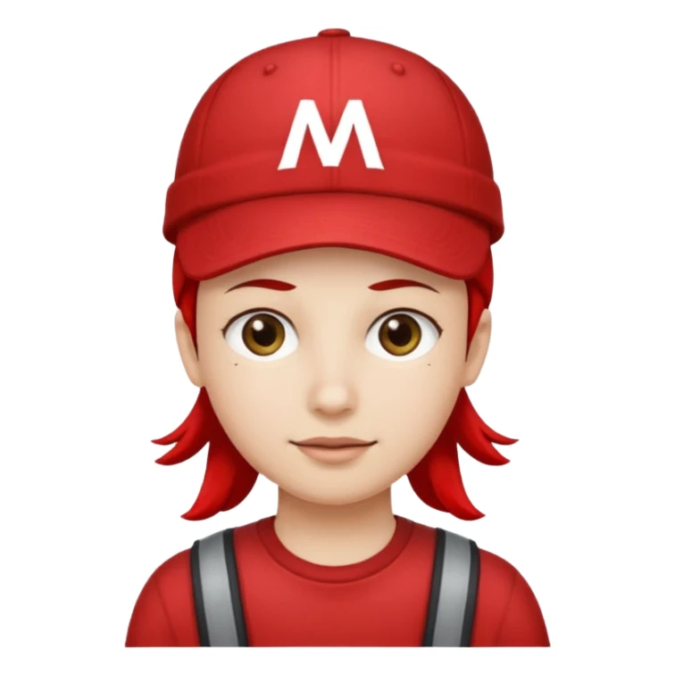 Red cap on a person that says M.A.G.A. on the hat sticker