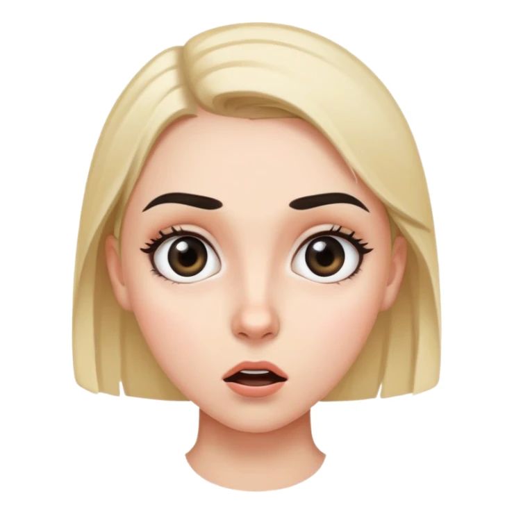 surprised black eyes and thin eyebrows and  girl. (+ export png file full size) sticker