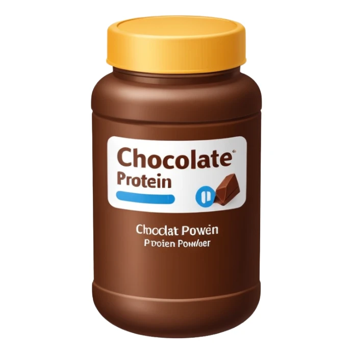 chocolate protein powder jar labeled chocolate icon sticker