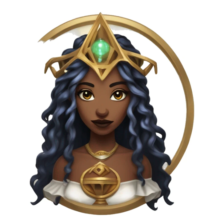 "Technomancy is the use of magic or mystical powers to control and manipulate technology” + "It's kind of like cyberpunk magic or how in some games, characters hack into systems using magic." 🖥️⚡🧙‍♂️ Make a ancient vampire technomancy goddess sticker