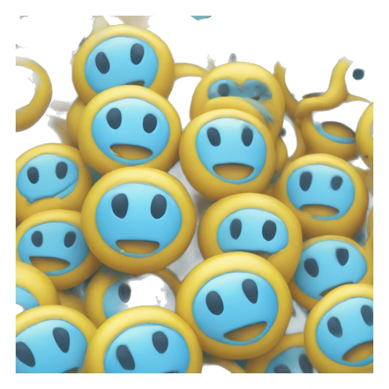 Smiley with light blue hearts intead of eyes sticker