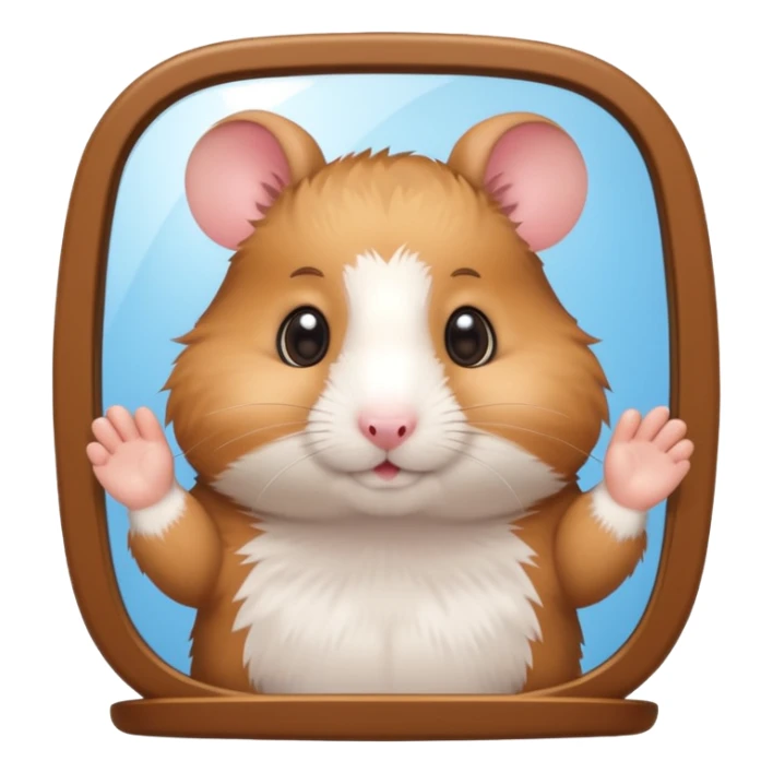 cartoon-style hamster taking mirror photo with latest iphone sticker