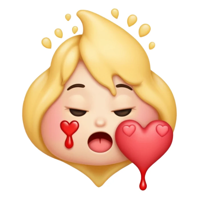 un emoji vomitando corazones sticker