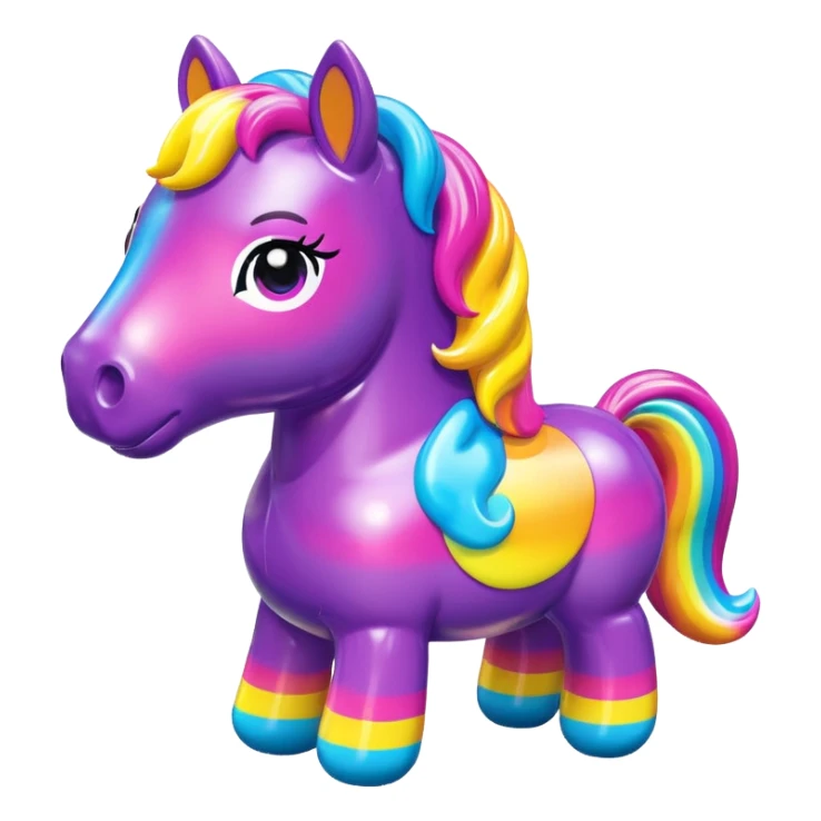  Lisa Frank style  vinyl chubby horse toy figure  sticker