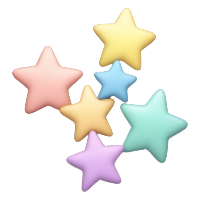 1 Large stars with 3 smaller stars. All pastel colours sticker