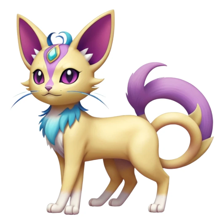 Espeon-Meowth-Pokémon-Fakémon-hybrid-creature (full body) sticker