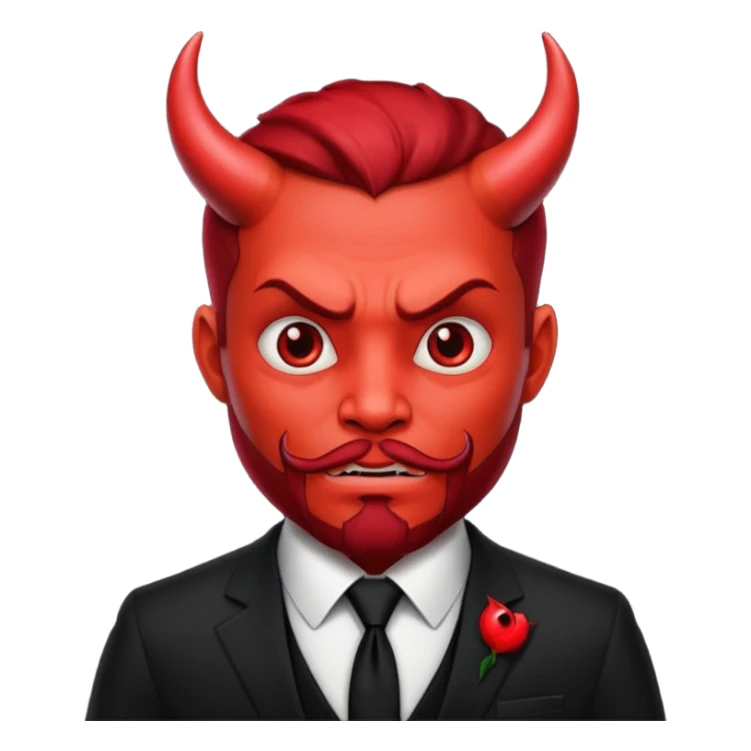 devil with tie sticker