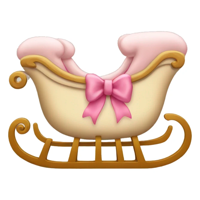 Beige sleigh with pink bows in fetal sticker