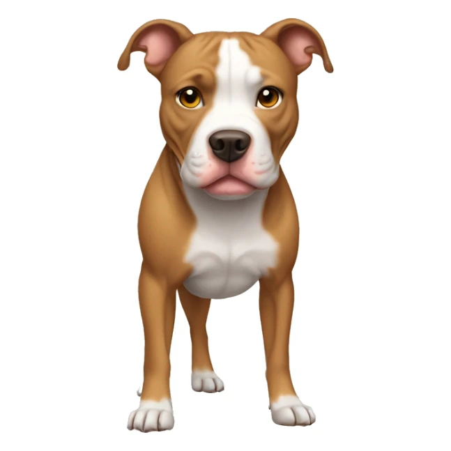 Light brown pitbull with ears cropped and full body sticker