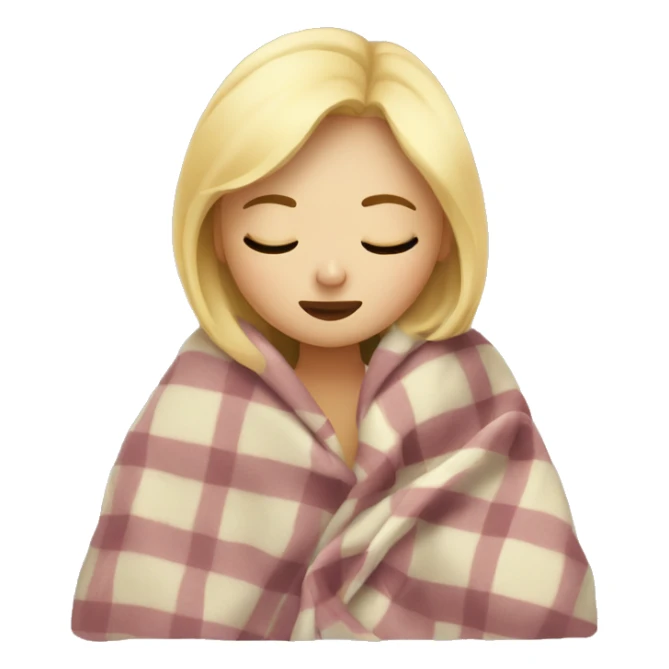 sleepy blonde girl with a blanket sticker