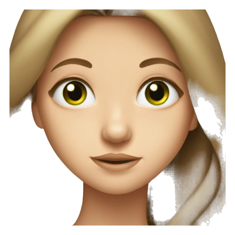 girl with long brown hair with green eyes sticker