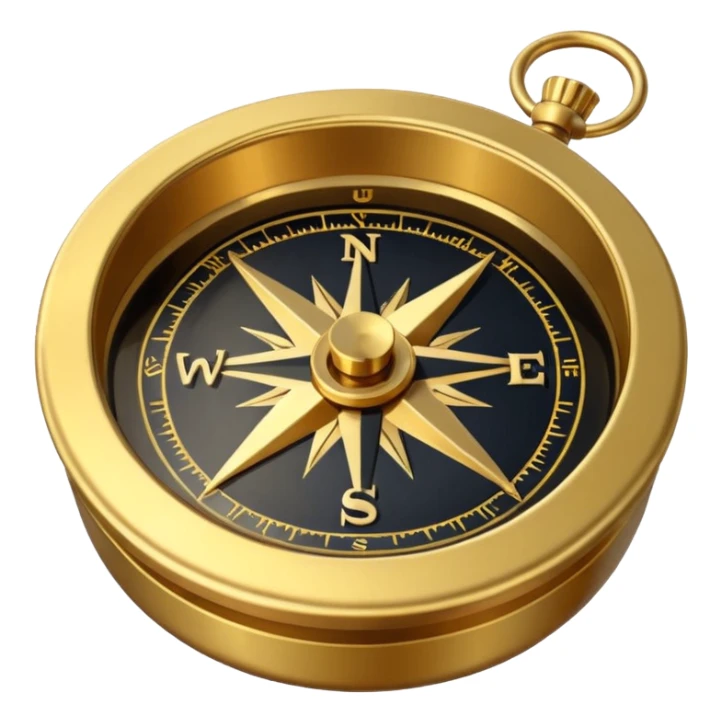 pirate compass object icon, brass compass, adventure style, 3D cartoon, mobile game icon style, centered, clean background, no text, no watermark
 sticker