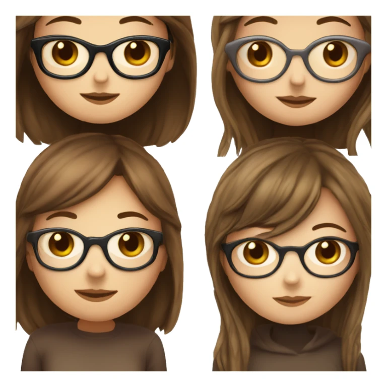 white girl with glasses and  long straight brown hair and bangs that’s hugging brown girl with long curly dark brown hair with no glasses sticker