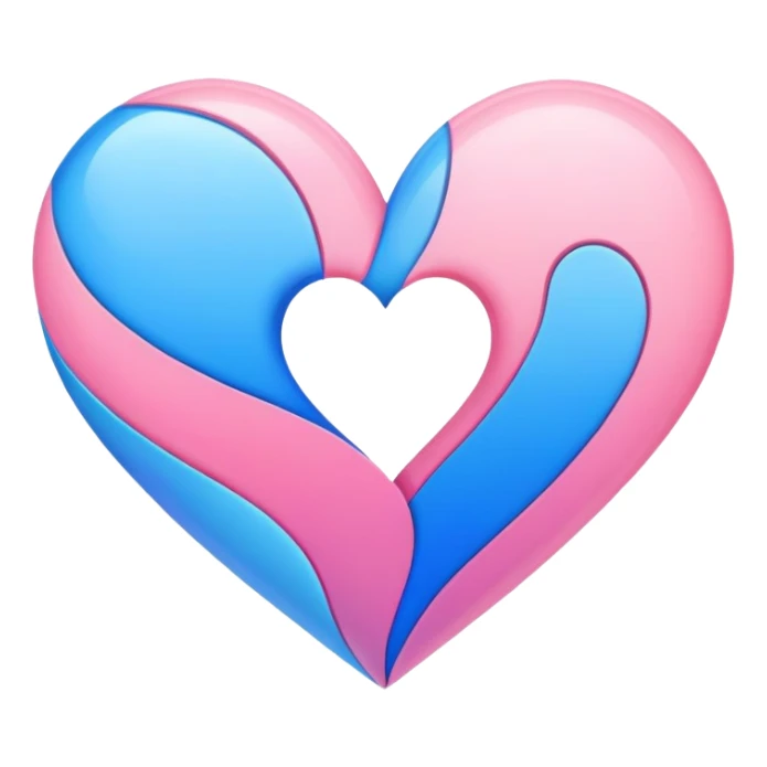 Blue and pink hearts blended in one emoji sticker