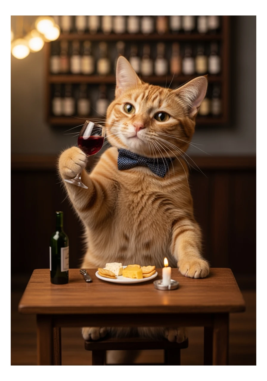 кот с бокалом вина в лапе sticker