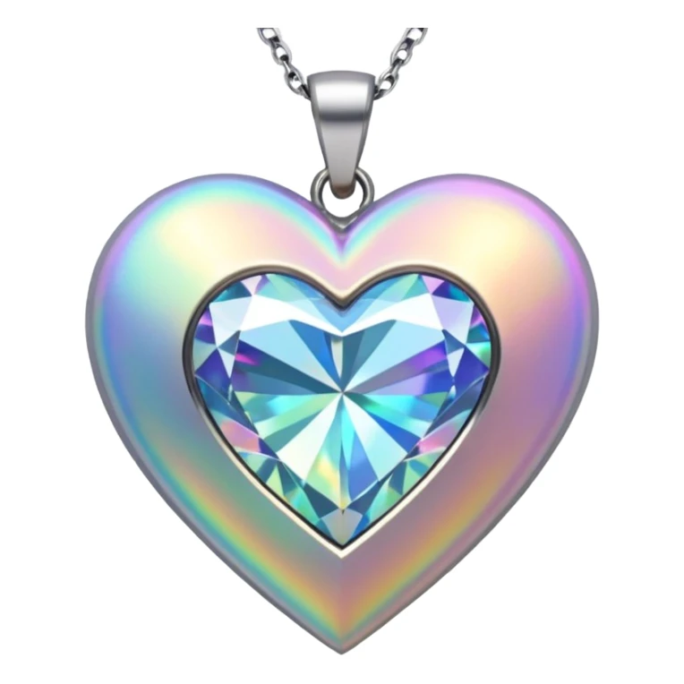 diamond Heart shape pendant holographic sticker