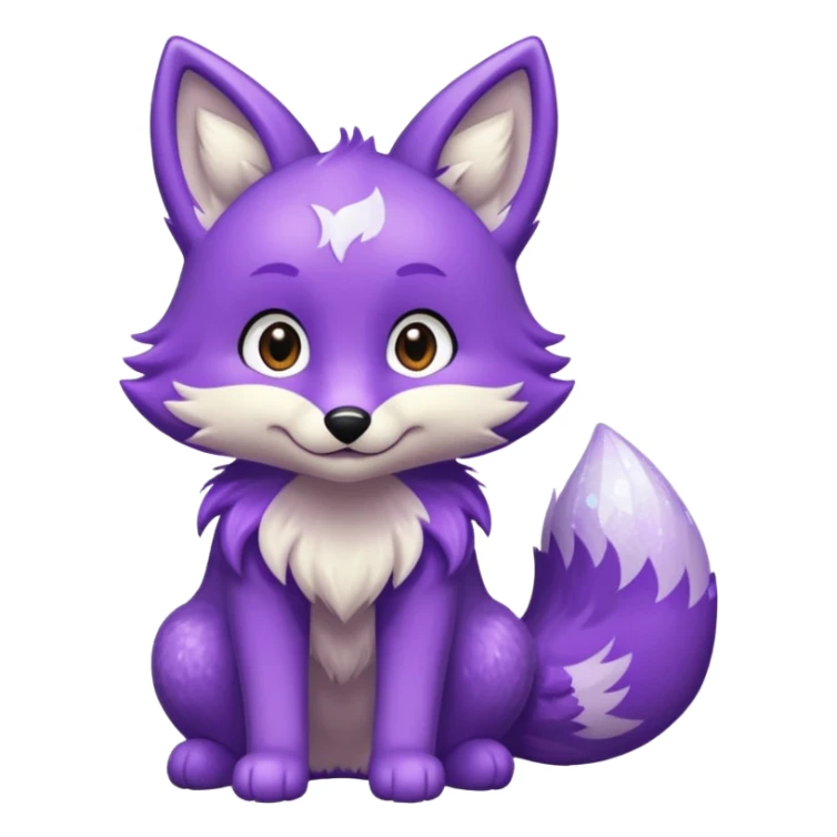 glitter purple and cian fox sticker