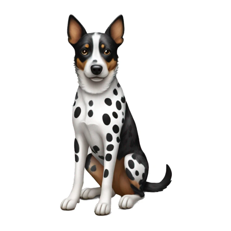 Black and white spotted Australian cattle dog full body sticker